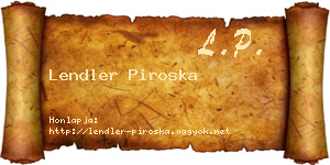 Lendler Piroska névjegykártya